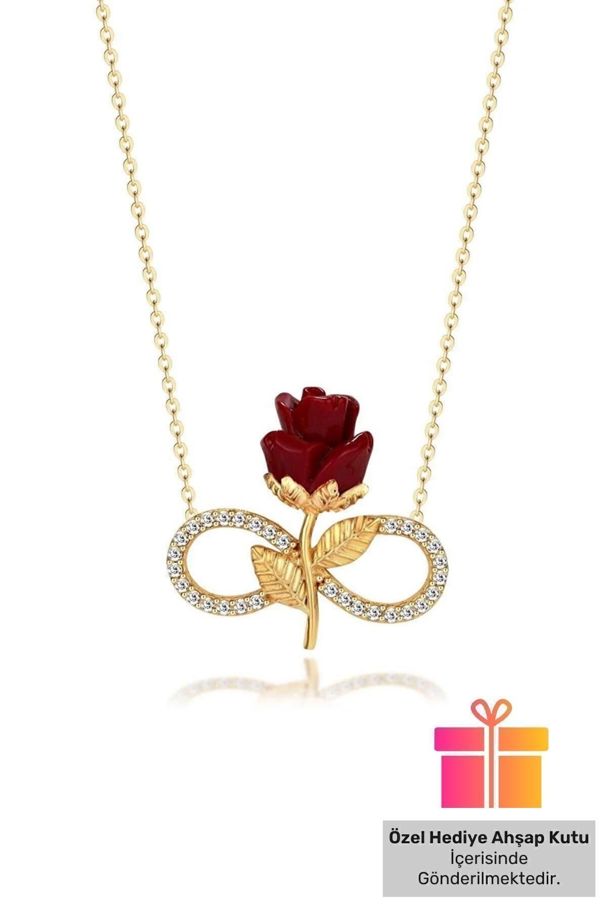 Lucente Jewellery KırmızıGüllü Altın Kaplama...