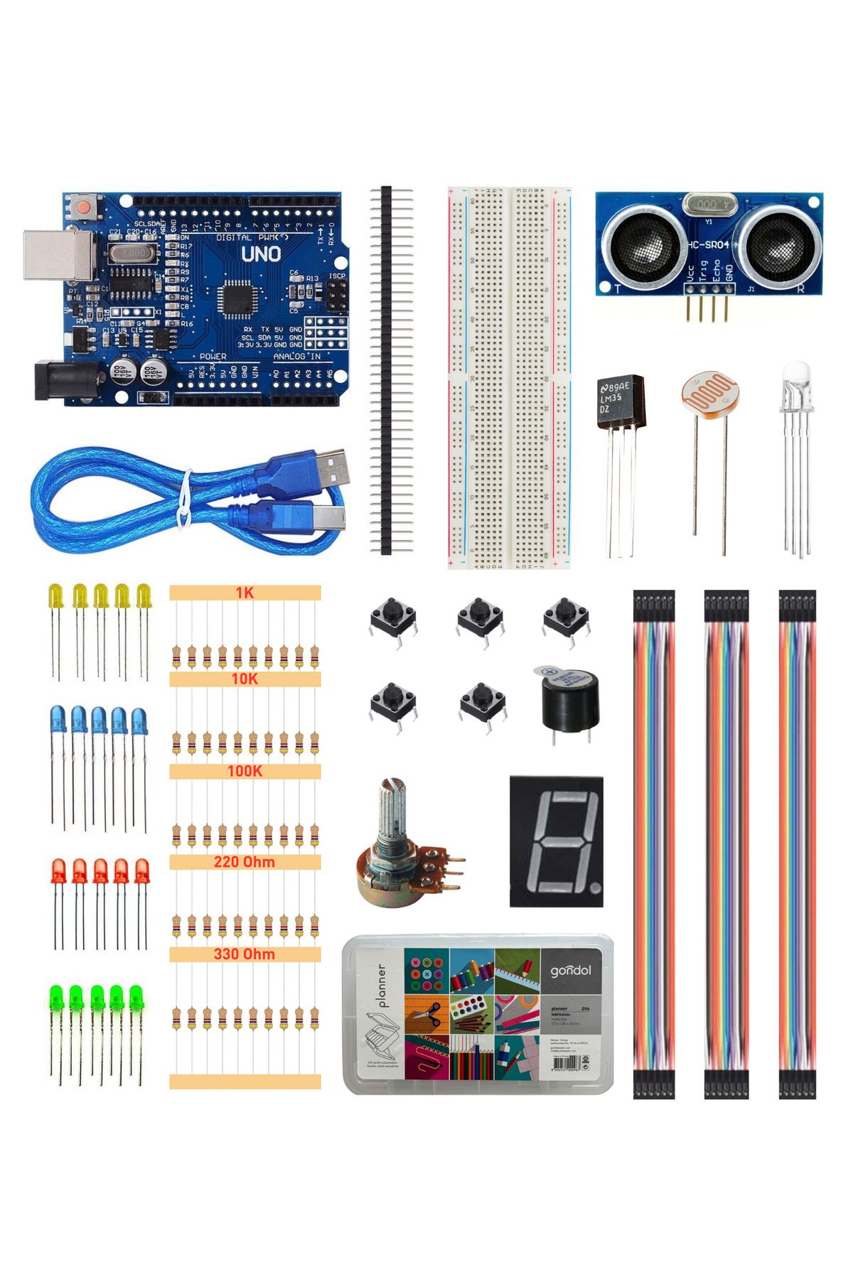 Kids MakerArduino Set 25Parça 117 Adet Ekonom...