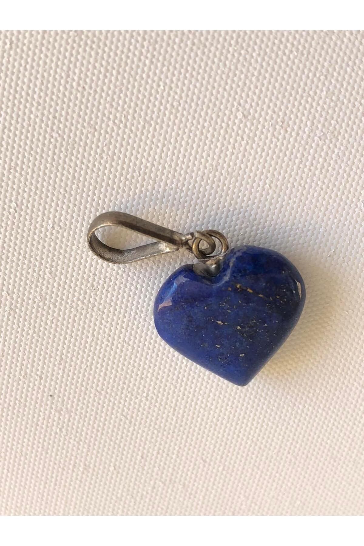 Doğal Lapis Lazuli Taşı Kalp Kolye Ucu 1,3-1,6cm