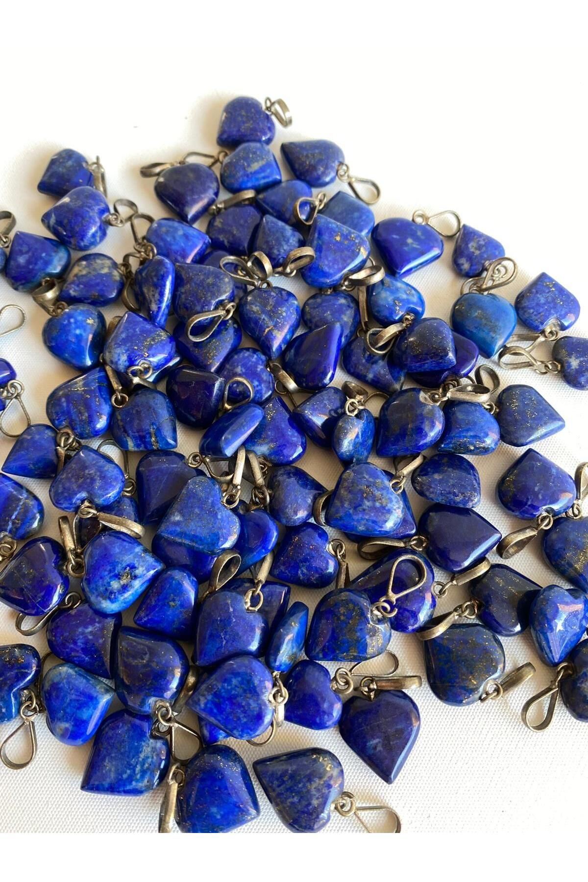 Doğal Lapis Lazuli Taşı Kalp Kolye Ucu 1,3-1,6cm