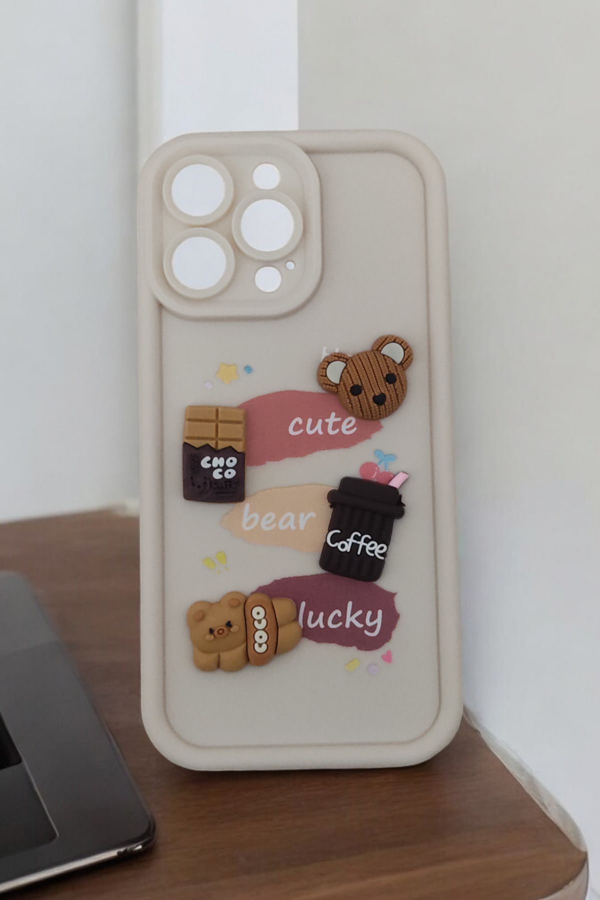 WINNERAIN Iphone 14 PromaxFigürlü Bej (Cute)T...