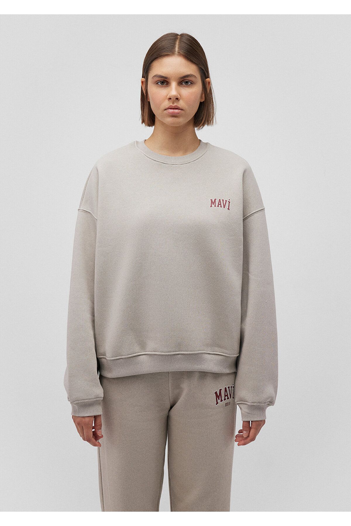 Logo Baskılı Gri Sweatshirt 1611600-70112