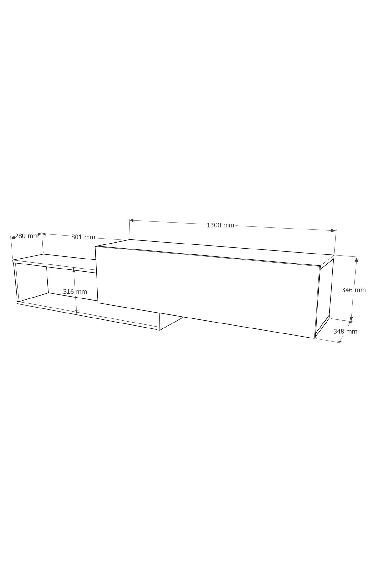 Redkeep Tv Ünitesi Beton-Taş 210cm KBL1-GT