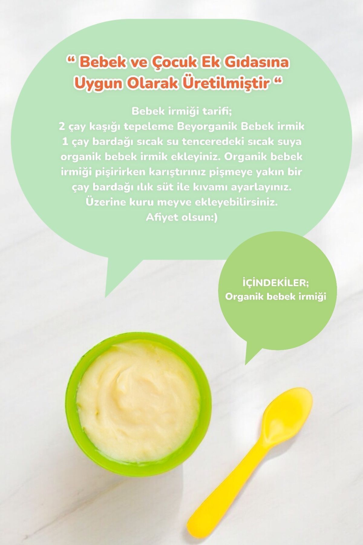 Organik Bebek Irmik 350gr