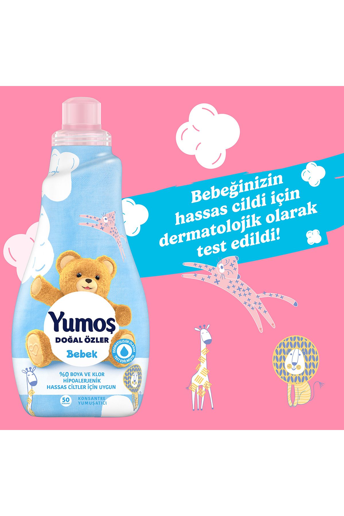 Doğal Özler Konsantre Çamaşır Yumuşatıcısı Bebek 1200 ml 50 Yıkama 4 Adet