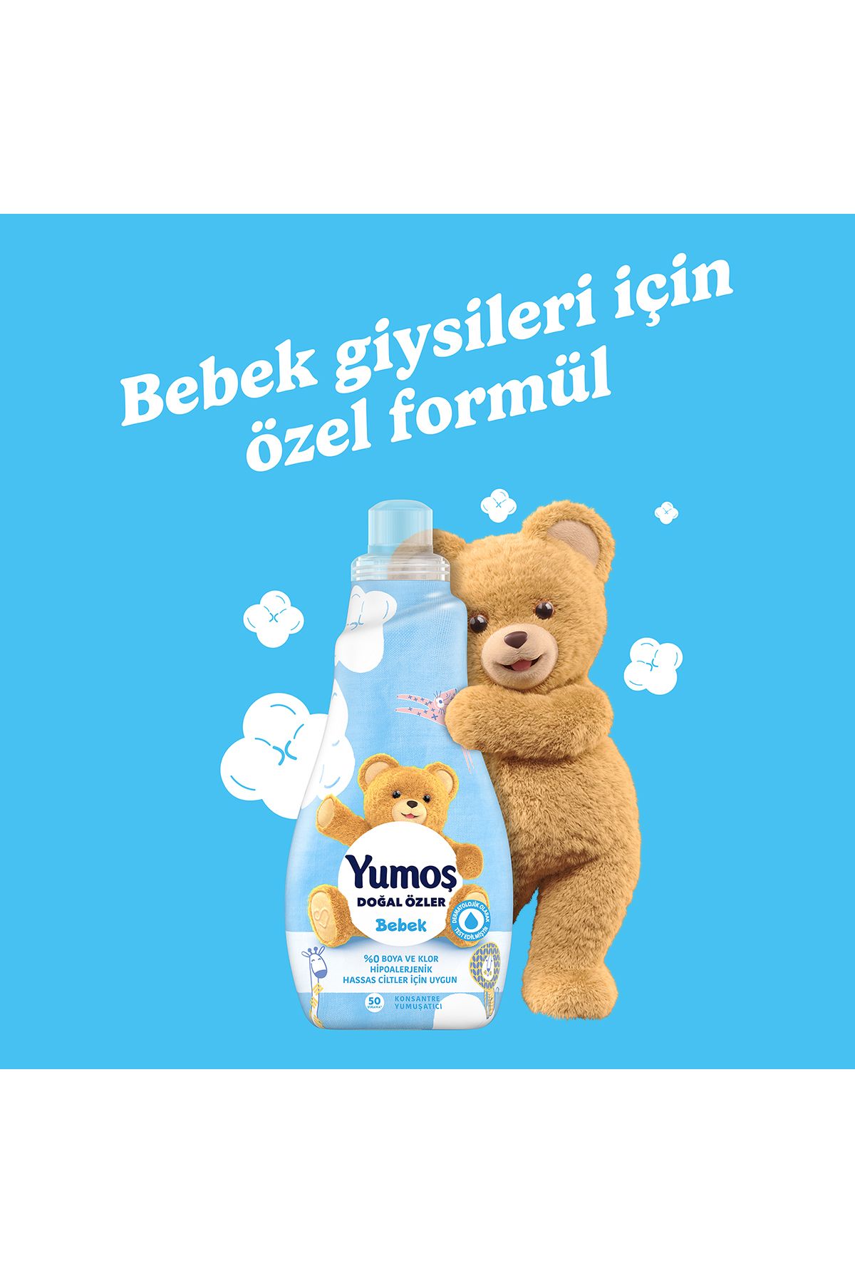 Doğal Özler Konsantre Çamaşır Yumuşatıcısı Bebek 1200 ml 50 Yıkama 4 Adet