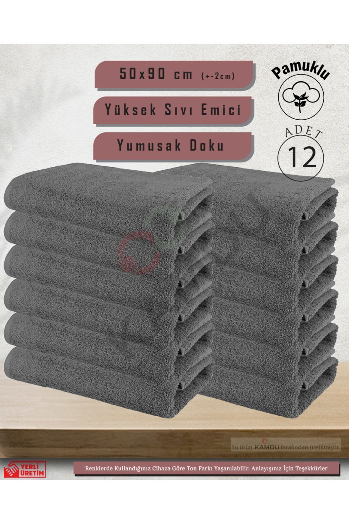 SUALUXE [12 Adet] Büyük BoyPamuklu 50x90cm, S...