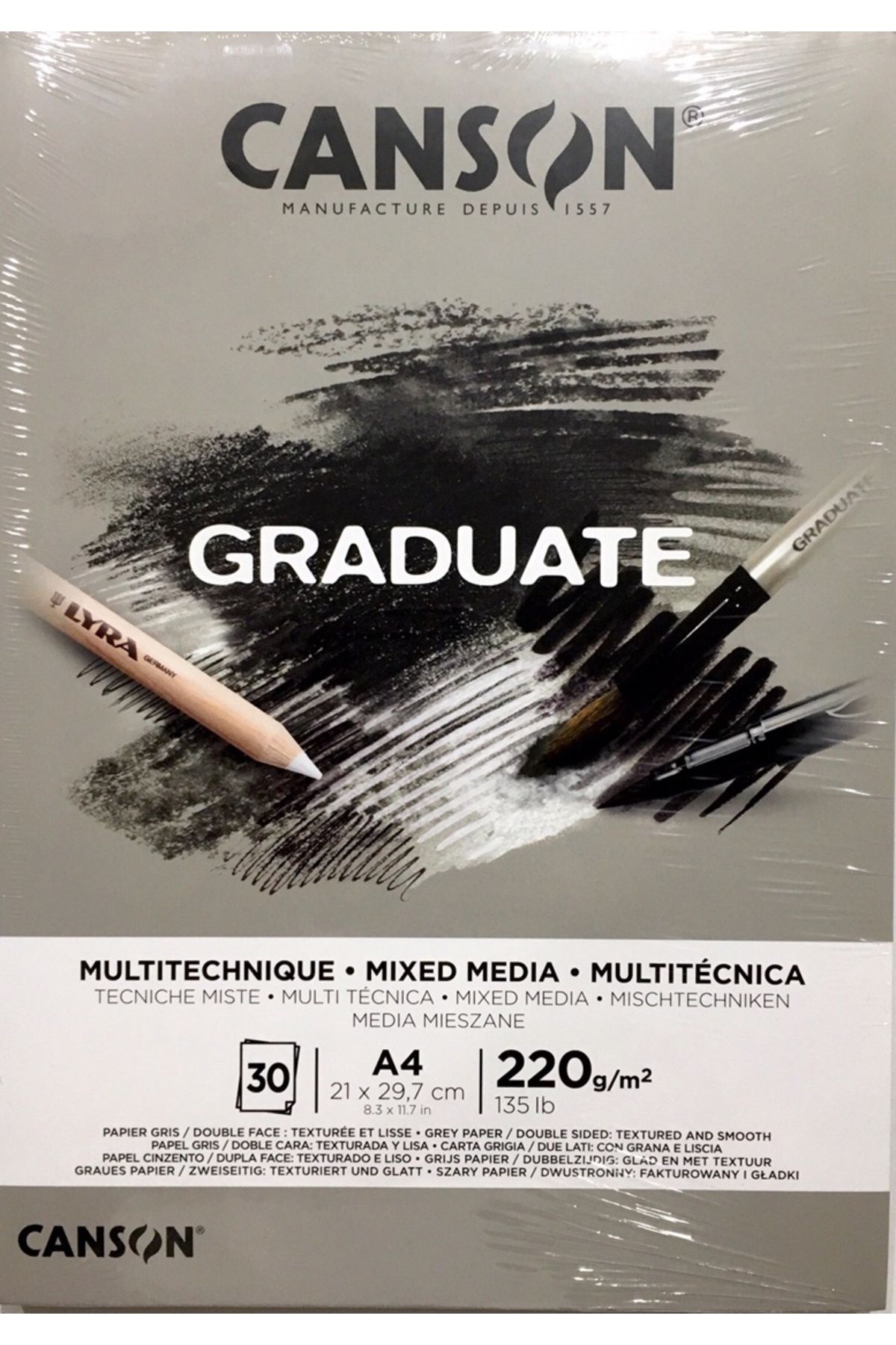 Canson Graduate Mix Media GriTon 220g 30 Sayf...