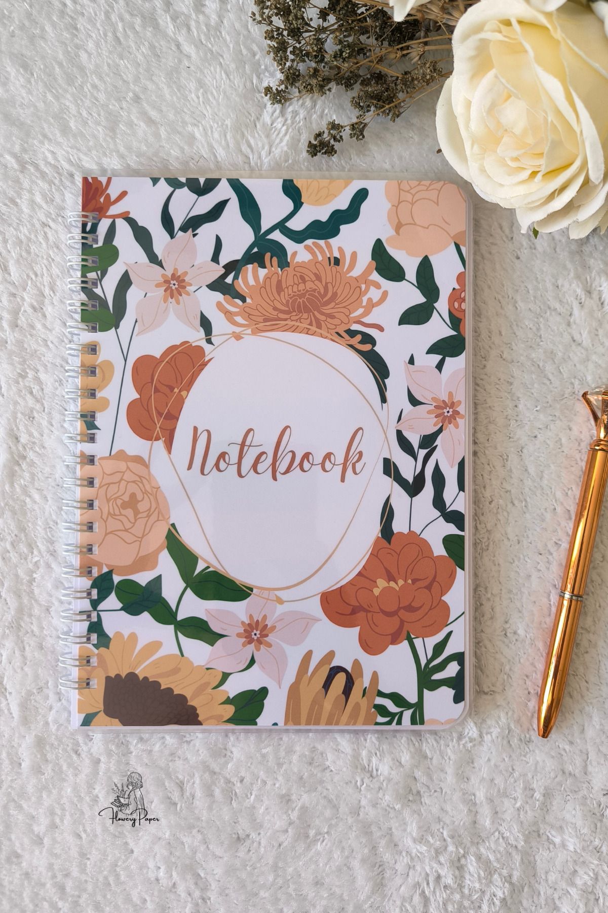 Sonbahar Telli defter a5, Çizgili ,60 yaprak 120 sayfa Notepad A5 - Memopad, Bloknot, Not Kağıdı