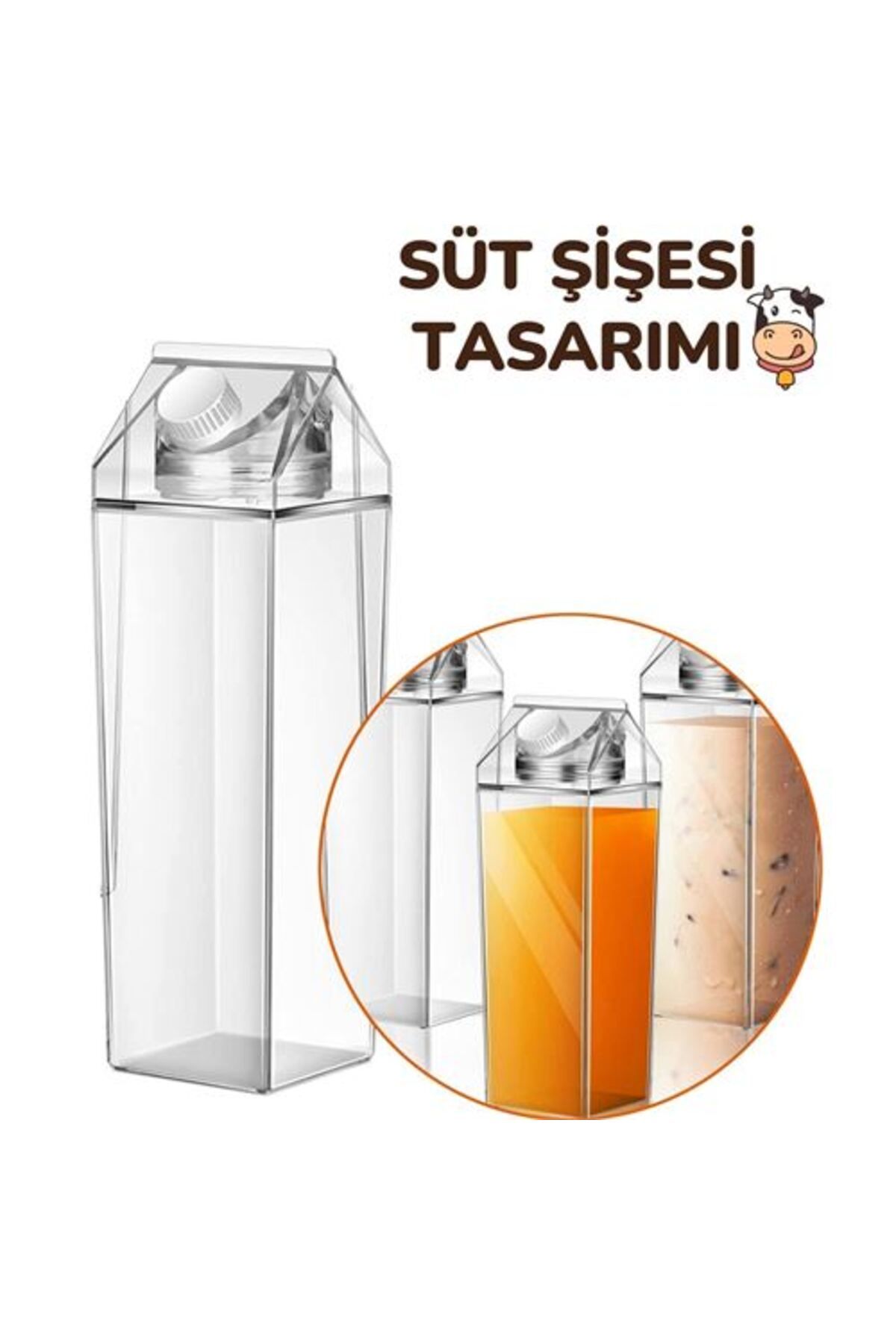 BORES Süt Kutusu Şeklindeİçecek Şişesi 500 ml...