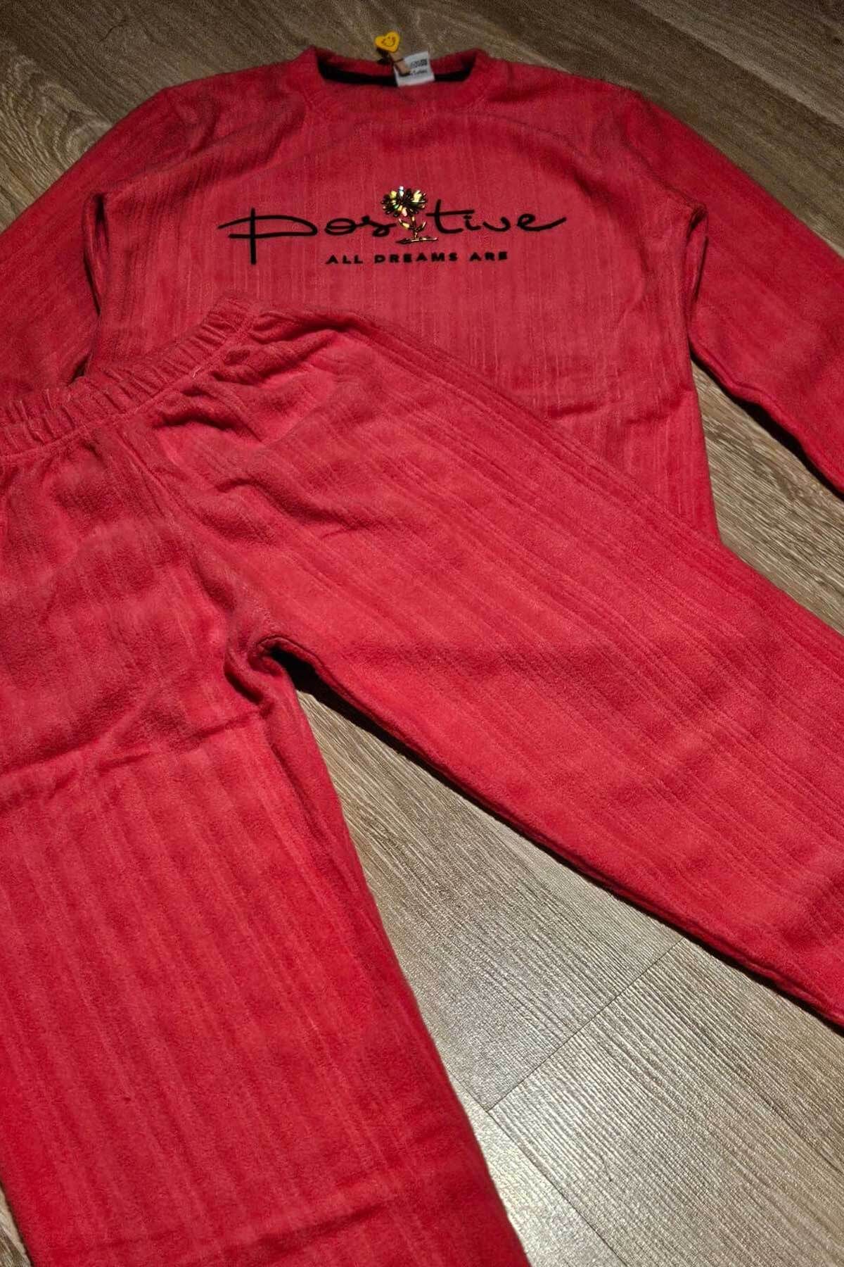 Peki Kışlık Kız Genç Fitilli Polar Papatya Pijama Takımı 16202