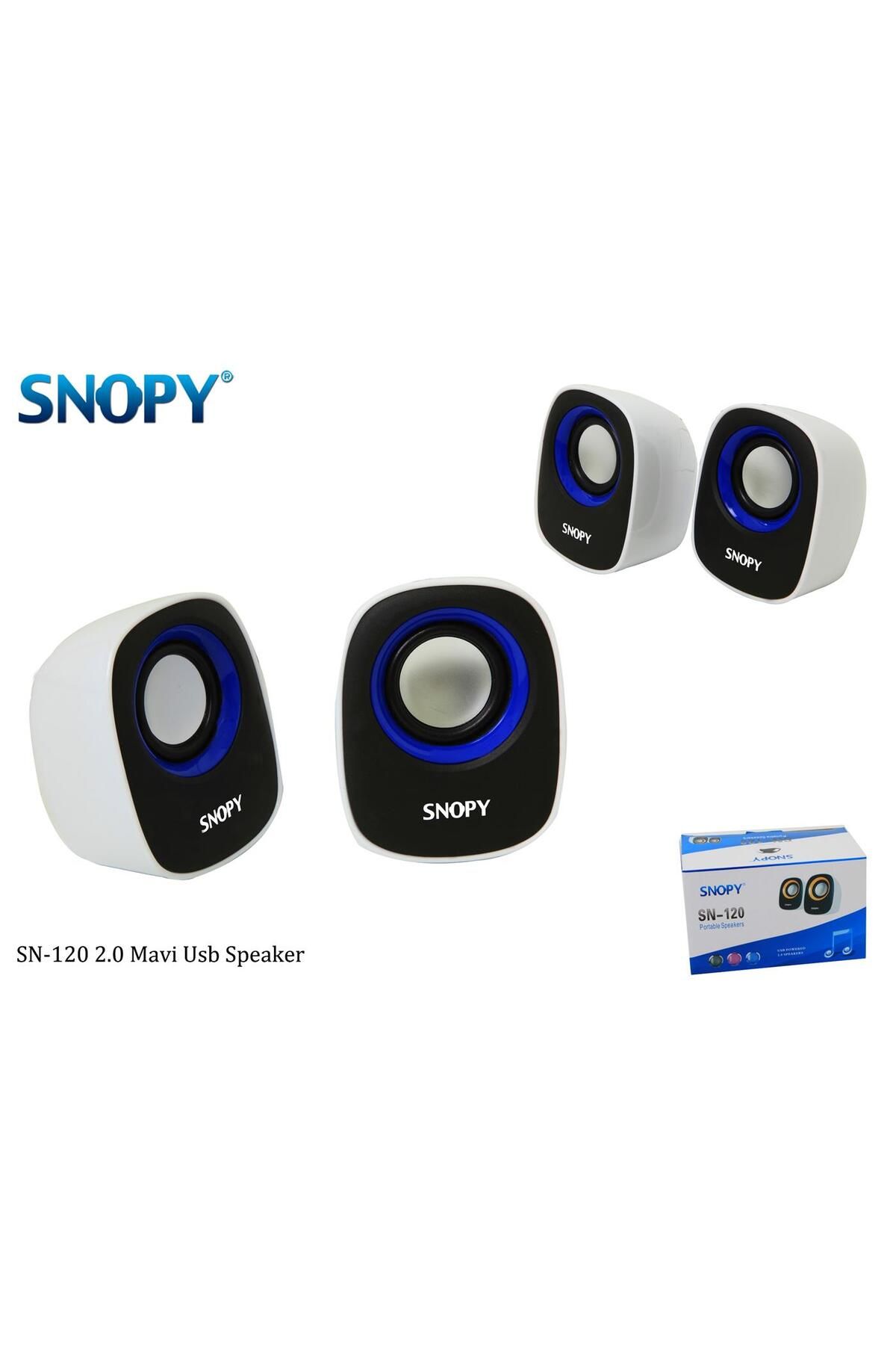 Snopy SN-120 Beyaz Mavi UsbSpeaker