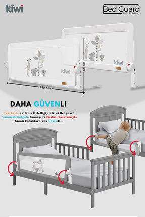 Çocuk Yatak Koruyucu Bariyeri Ve Yatak Korkuluğu, Ekstra Dolgulu Kumaş Bed Guard Image 0