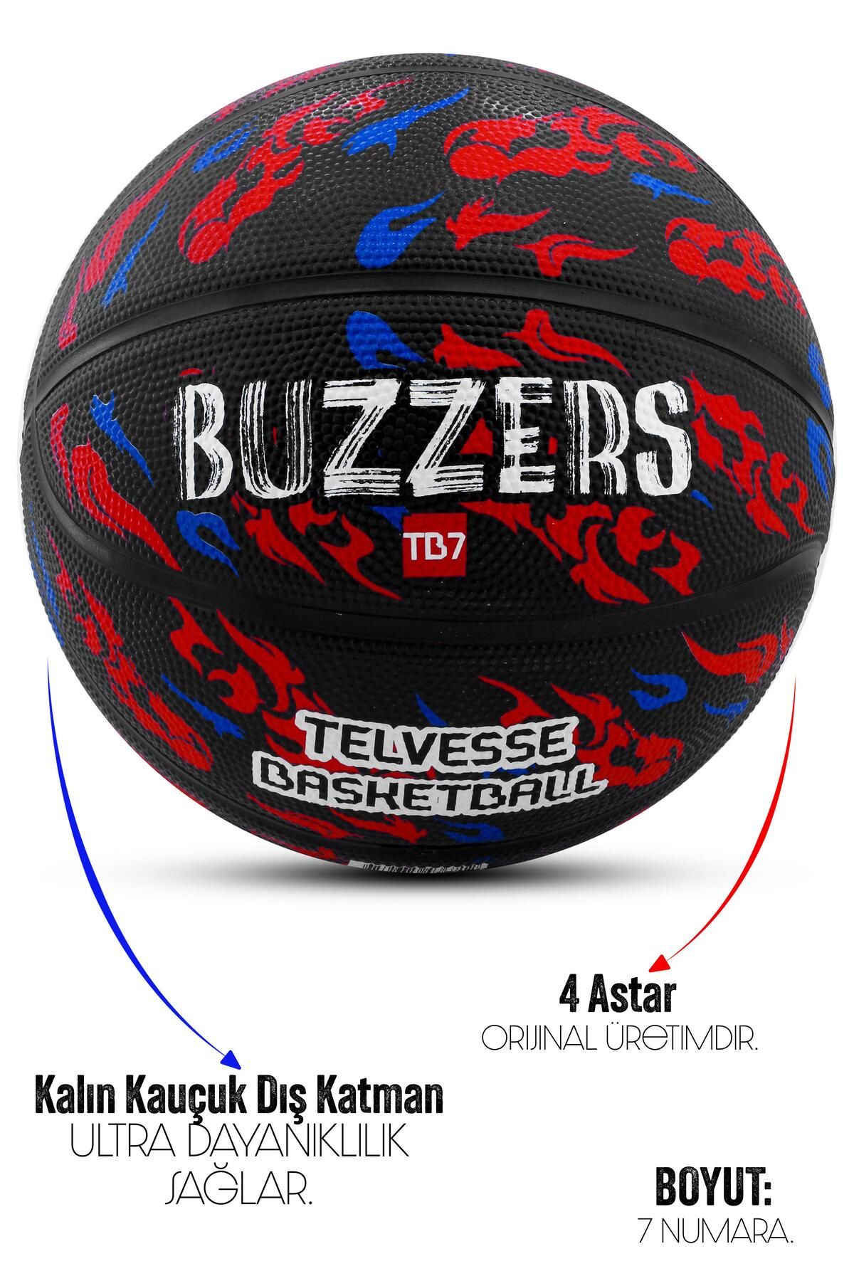 TB-500 Buzzers Basketbol Topu Pompalı Grafiti Kauçuk Dayanıklı Deep Channel Kabartma 7 NO