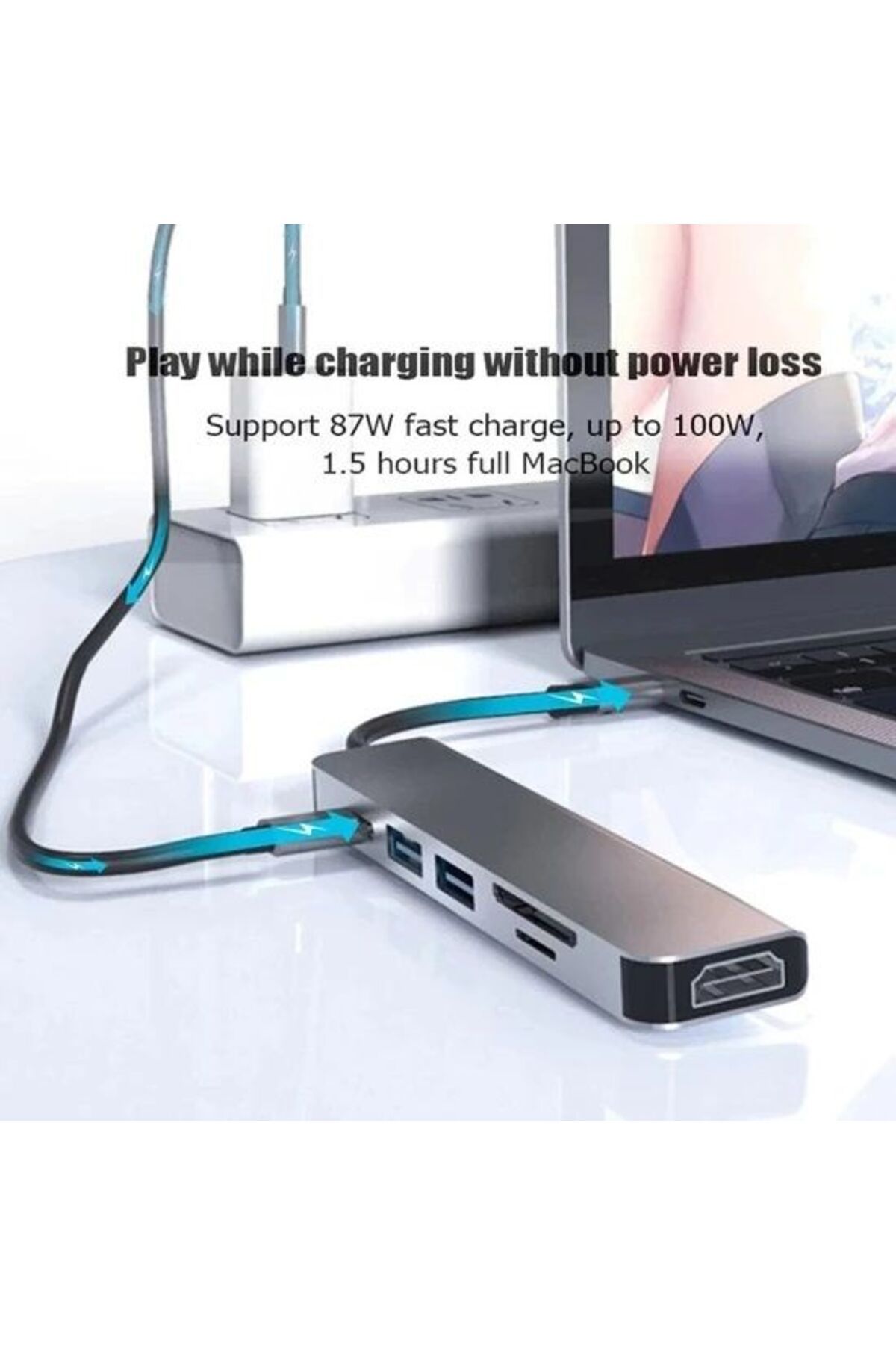 Hc13c 6'lı Usbtype-c Dockıng Statıon (GİRİŞ:TİP-C=>ÇIKIŞ:2*USB3.0 HDMI SD MİC.SD TİP-C)