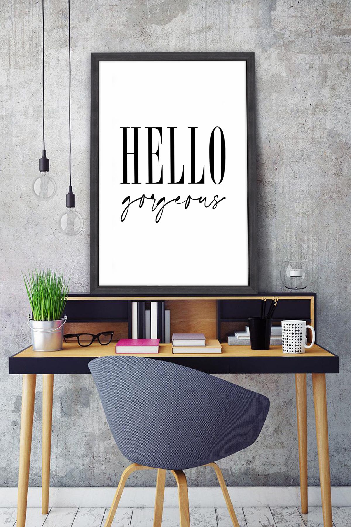 PINALE ART Hello ÇerçeveGörünümlü Poster