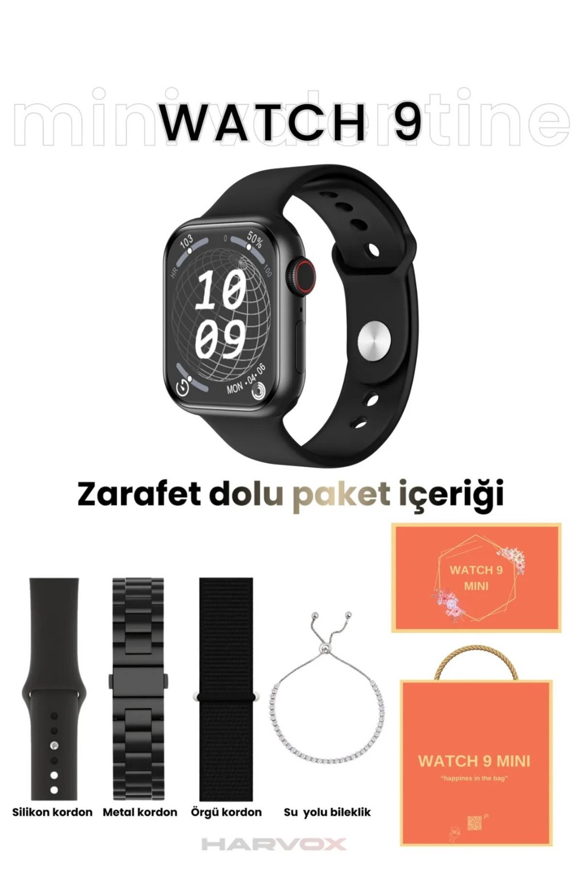 SHOPAPERAL Tech Watch 9 MiniAkıllı Saat Siyah