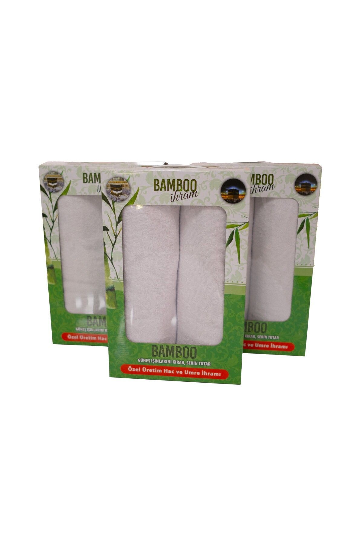 Bambu İhram Takımı 110 x 220, %100 bambu, 1250gr. Yumuşak, Beyaz renkli, Hac ve Umre ibadeti için.