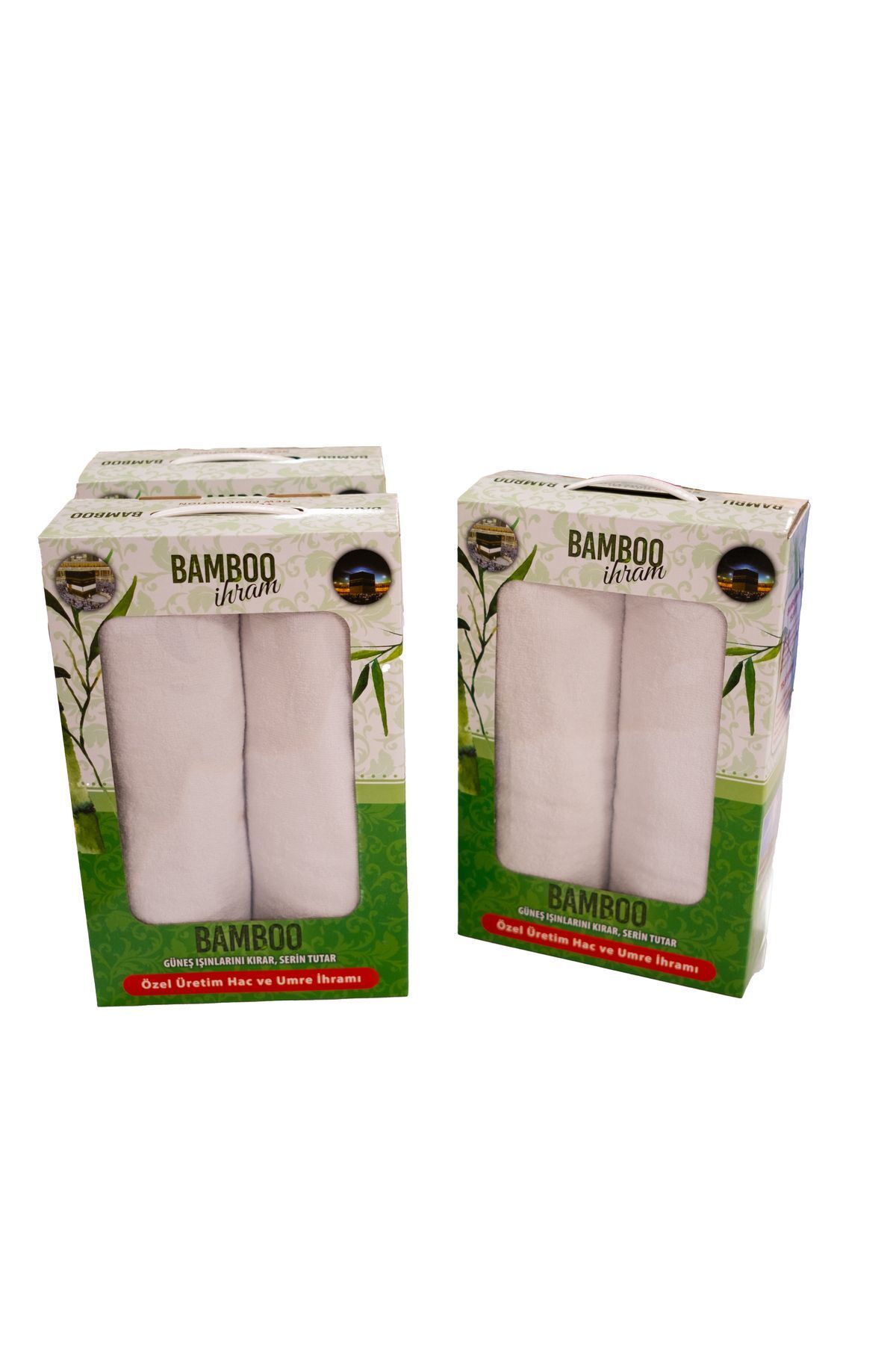 Bambu İhram Takımı 110 x 220, %100 bambu, 1250gr. Yumuşak, Beyaz renkli, Hac ve Umre ibadeti için.