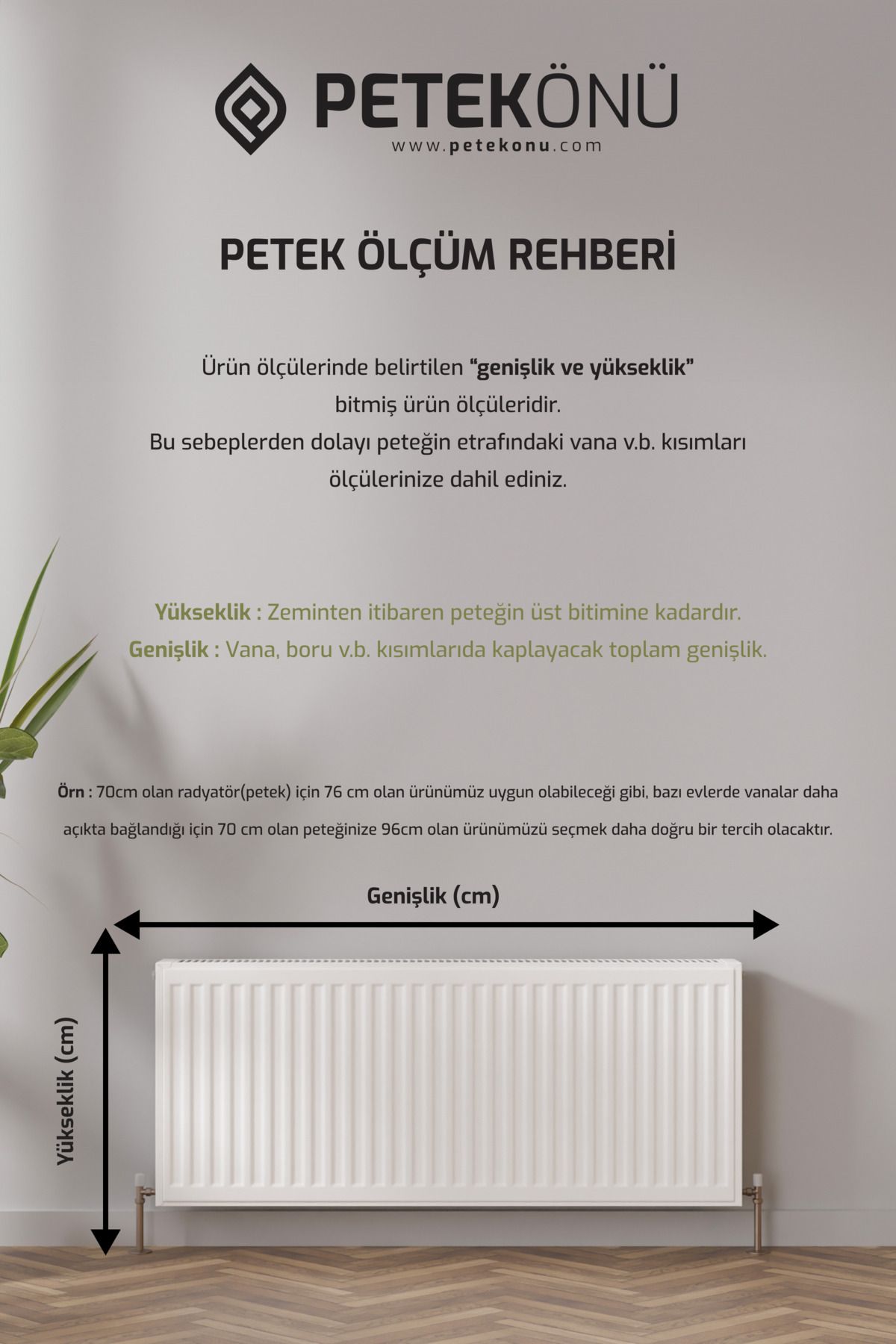 Petek Önü Dresuar Kaplama 76 cm, Kalorifer Petek Önü Kapatma, Petek Önü Seperatör 76 cm, Yona1