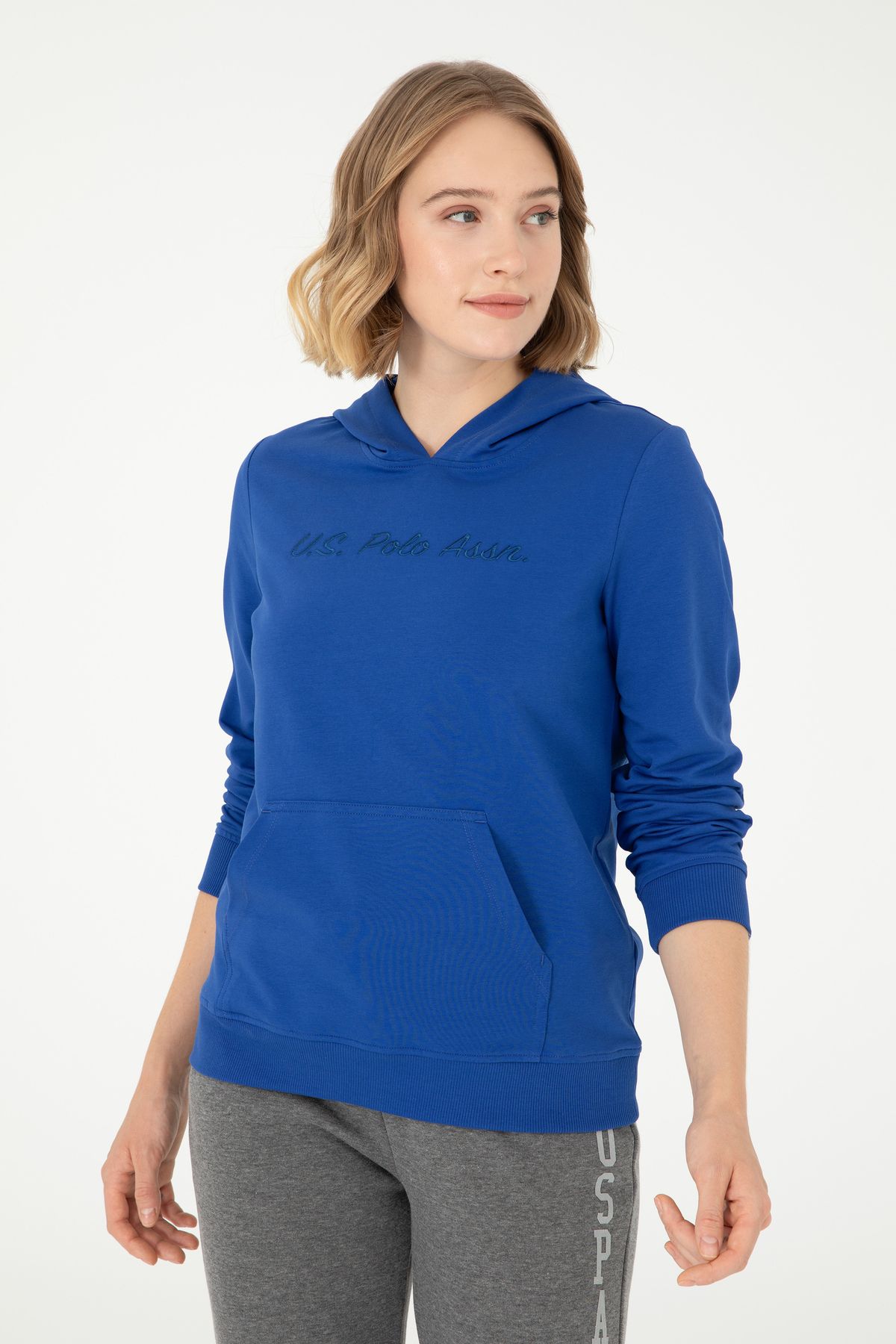 Kadın Saks Kapüşonlu Sweatshirt 50296947-vr045