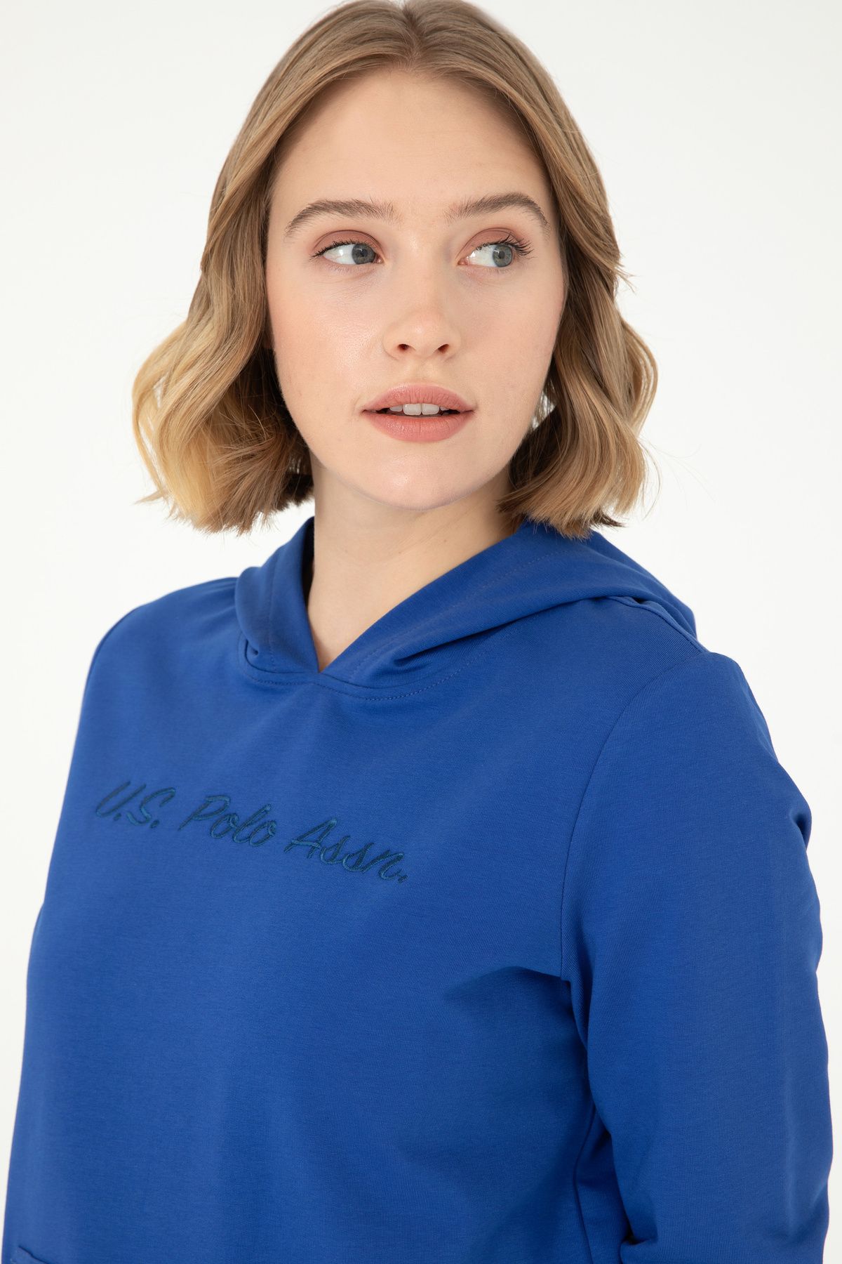 Kadın Saks Kapüşonlu Sweatshirt 50296947-vr045