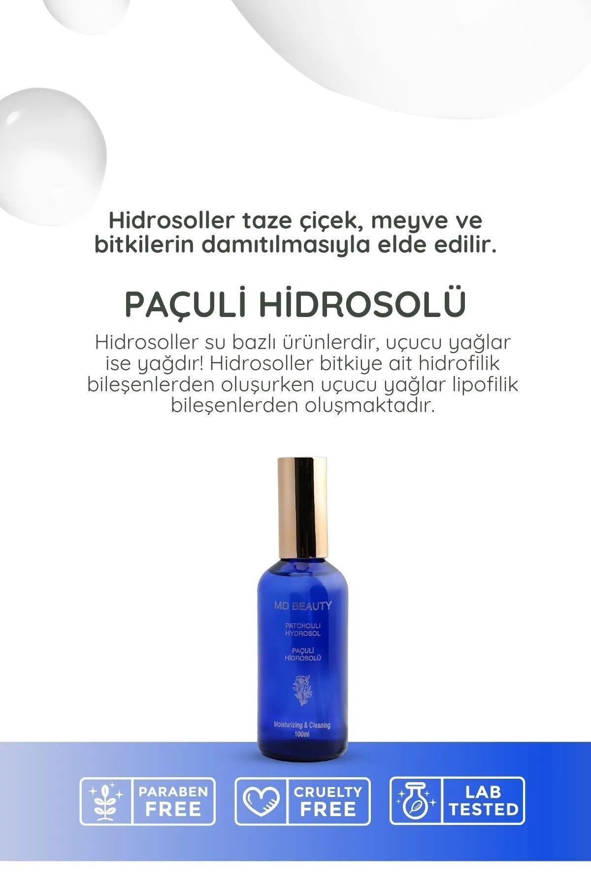 MD Beauty Paçuli Hidrosolü & Nemlendirici Krem Seti