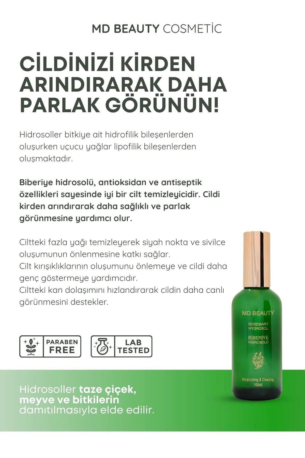 MD Beauty Biberiye Hidrosolü & Biberiye Saç Dibi Serumu Seti