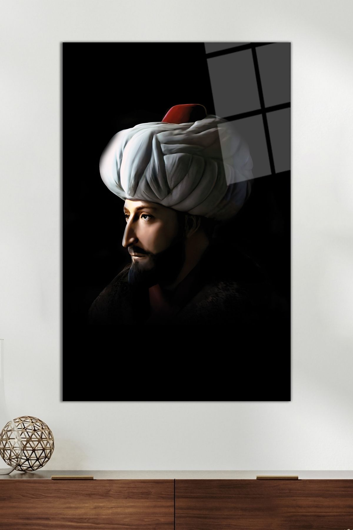 Vosevu Fatih Sultan MehmetPortresi Cam Tablo,...