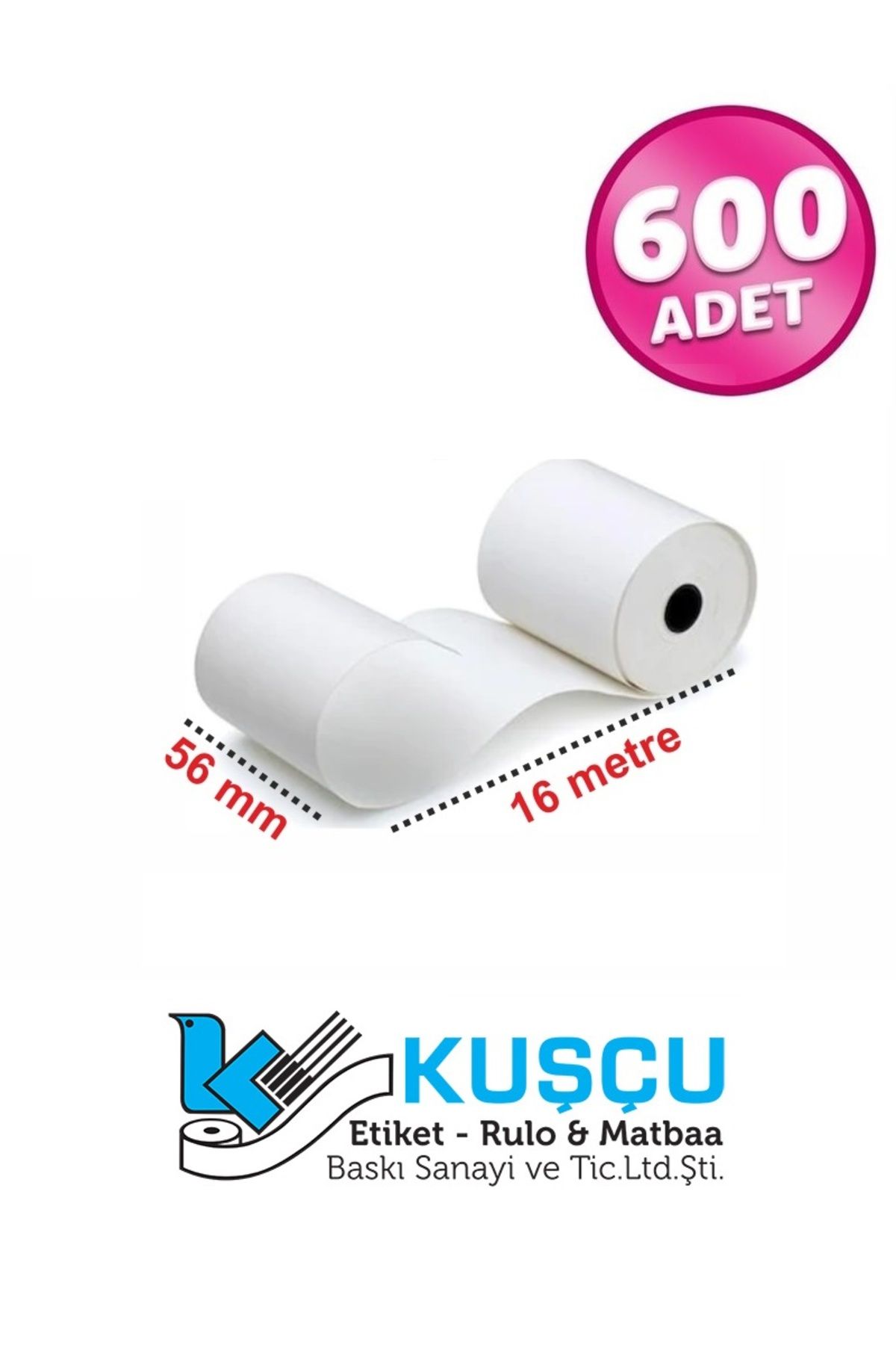 KUŞCU ETİKET 56x16 METRETERMAL YAZARKASA POS...