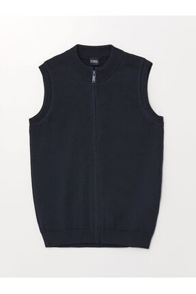 Lcwk Dik Yaka Basic Erkek Çocuk Triko Yelek Image 0