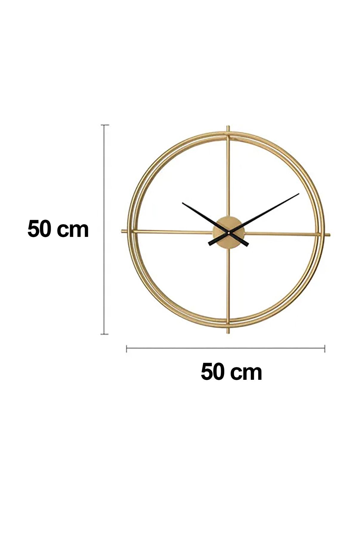 Ispanyol Ve Iskandinav Tarzı Gold Orta Boy, Ferforje Metal Minimalist Duvar Saati