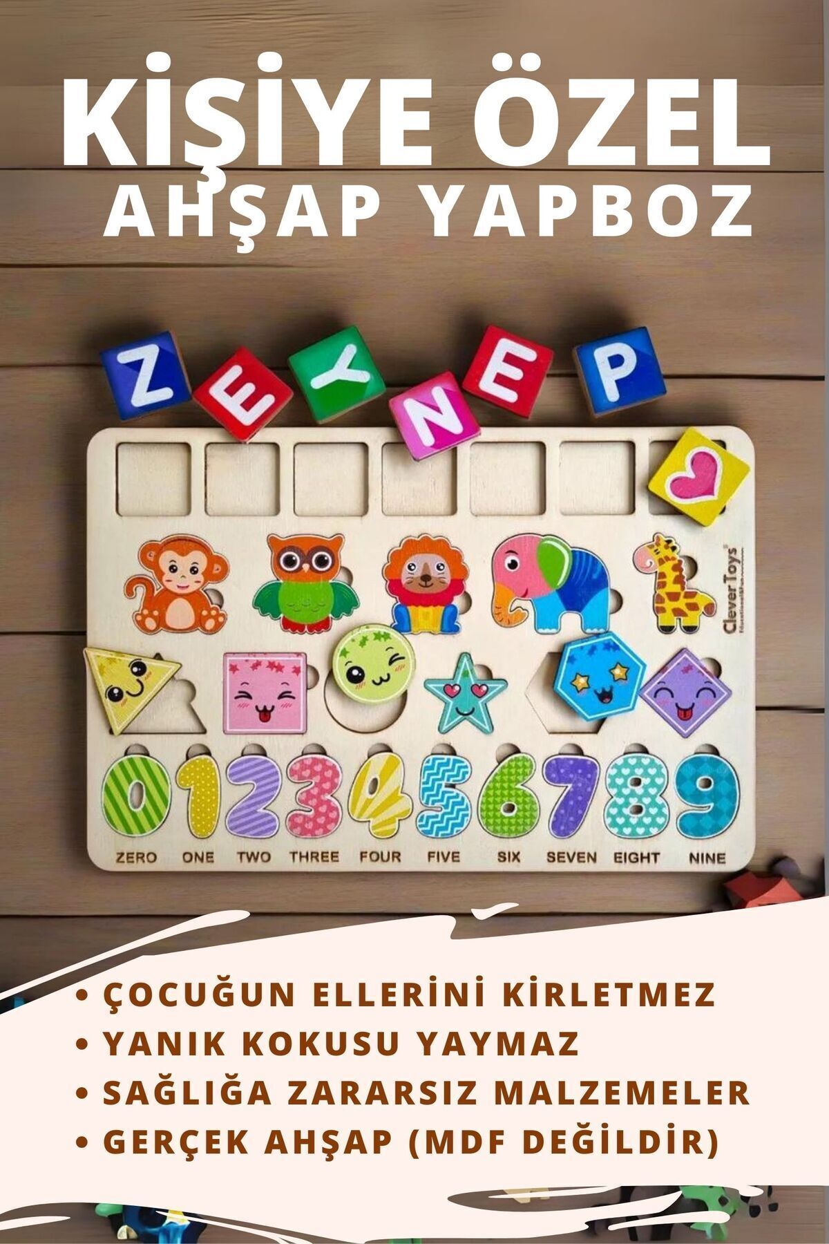 Home Eğitici AhşapKişiselleştirilebilir Oyunc...