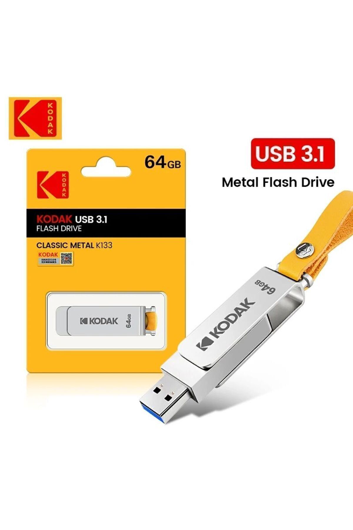 64gb.k133 Yüksek Hızlı Usb Flash Bellek 3.1 Dönüştürücü Hediye Metal Saglam Orginal