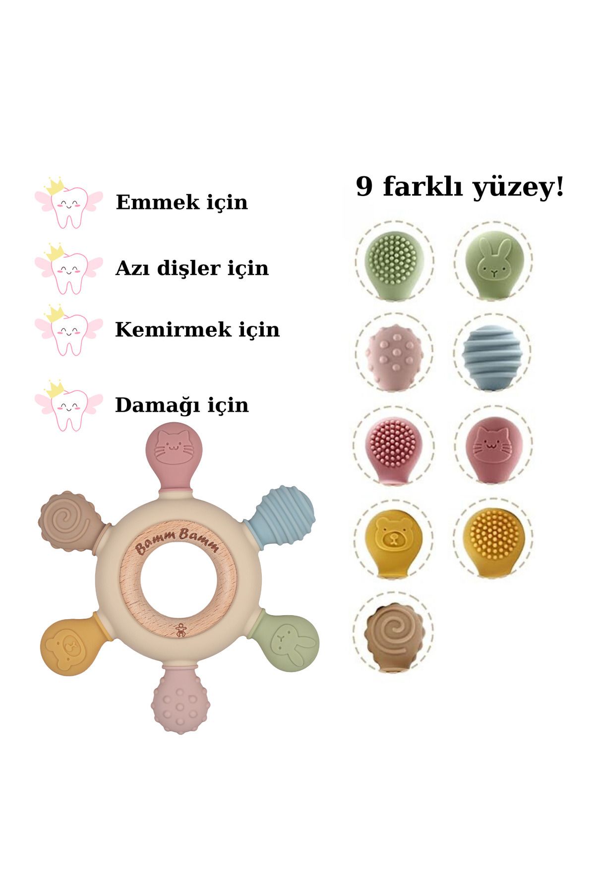 Silikon Bebek Diş Kaşıyıcı Hafif ve Rahat Kavranır