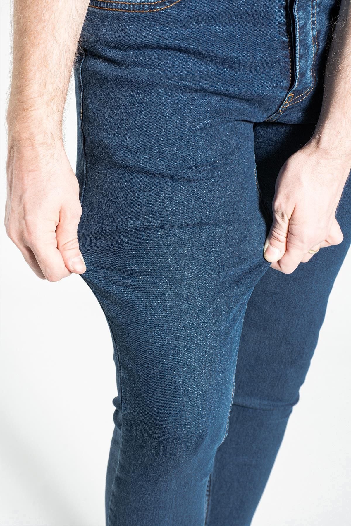 Lacivert Ful Likralı Dar Paça Italyan Kesim Skinny Fit Jean Kot Pantolon C344