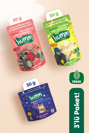Organik Vegan Puf & Meyveli Mini Küpler Atıştırmalık Paketi - 3 Adet (3 ÇEŞİT) Image 0