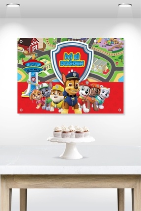 Paw Patrol Temalı Doğum Günü * Branda Afiş 50x70 Cm Image 0