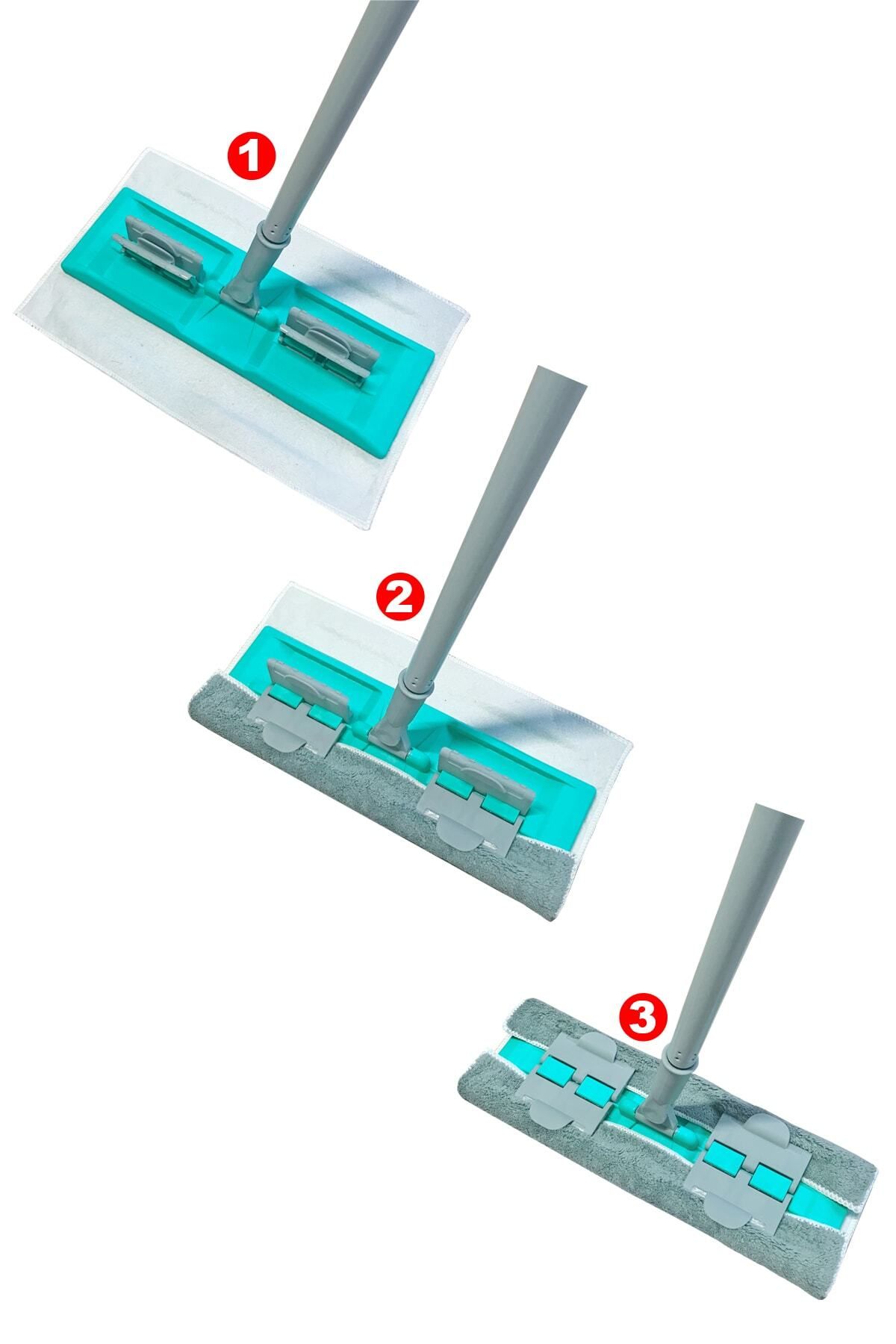 Magıc Mop Paspas Temizlik Seti Mandallı Yer Yüzey Temizlik Havlusu Bezi Uyumlu