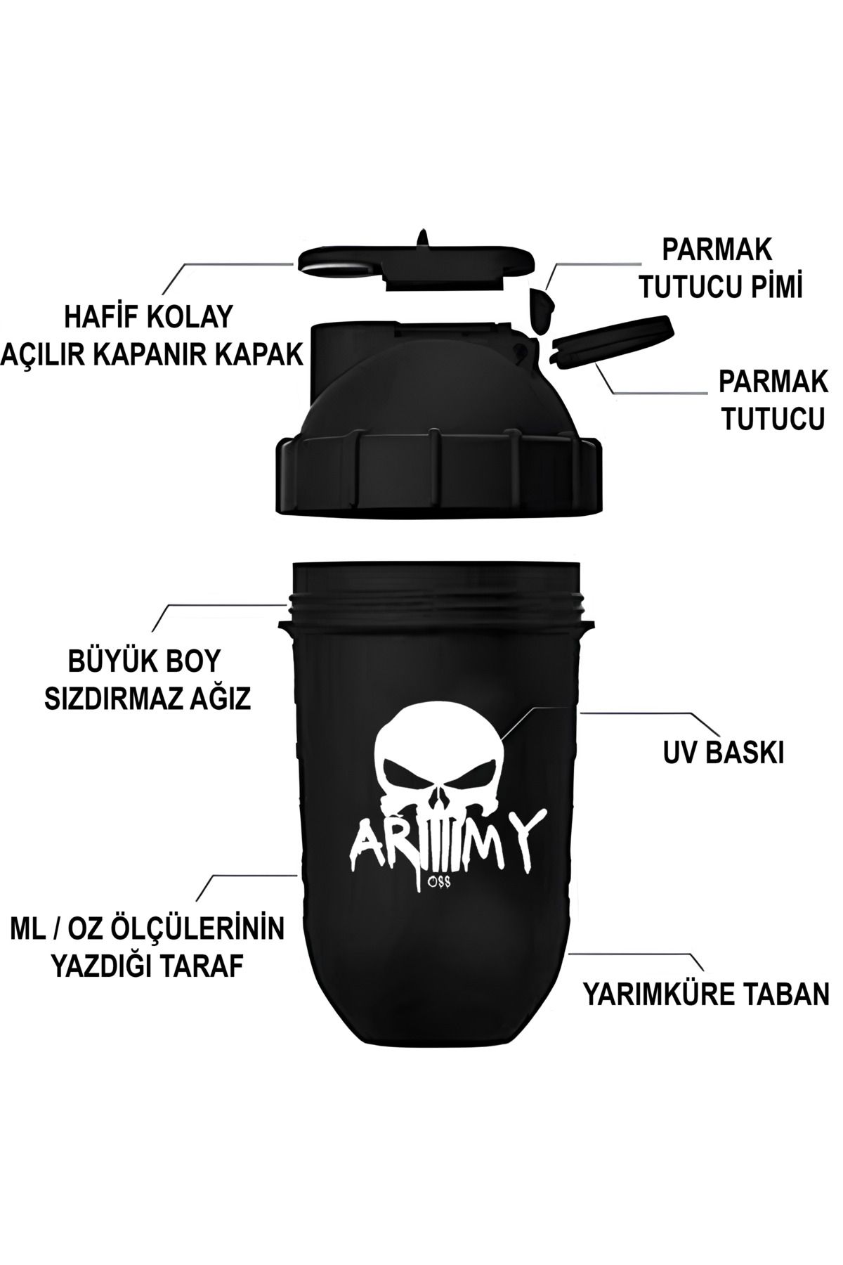 Protein Shaker Karıştırıcı Sporcu Shaker Antreman Shaker 500 ml Sporcu Suluğu Suluk Futbolcu Suluğu