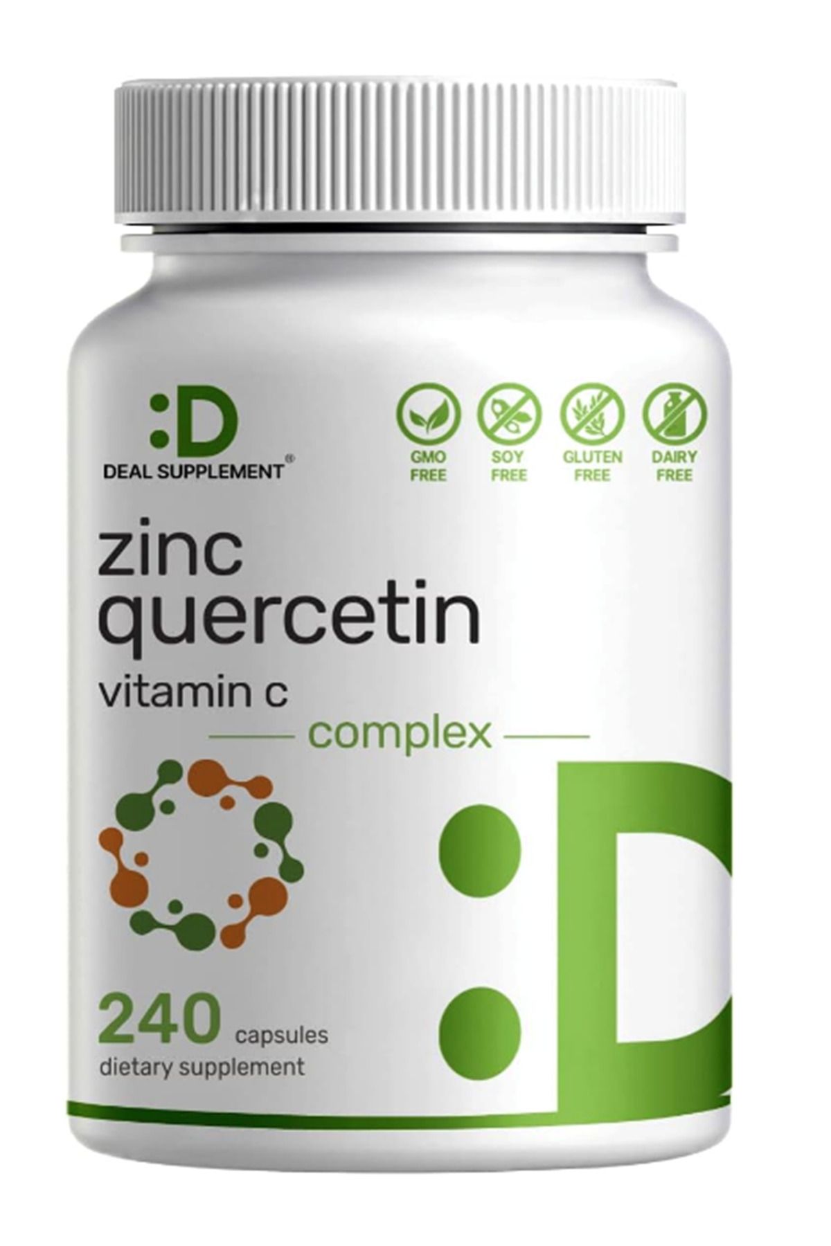 DEAL SUPPLEMENT ZincQuercetin 500mg With Vita...