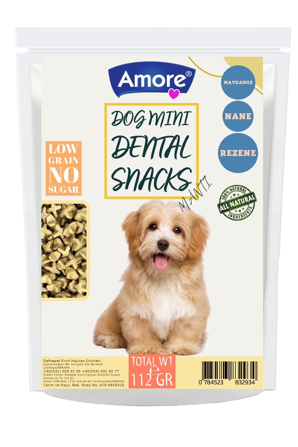 AMORE Mantı Dog Mini DentalSnacks Köpek Ödülü...