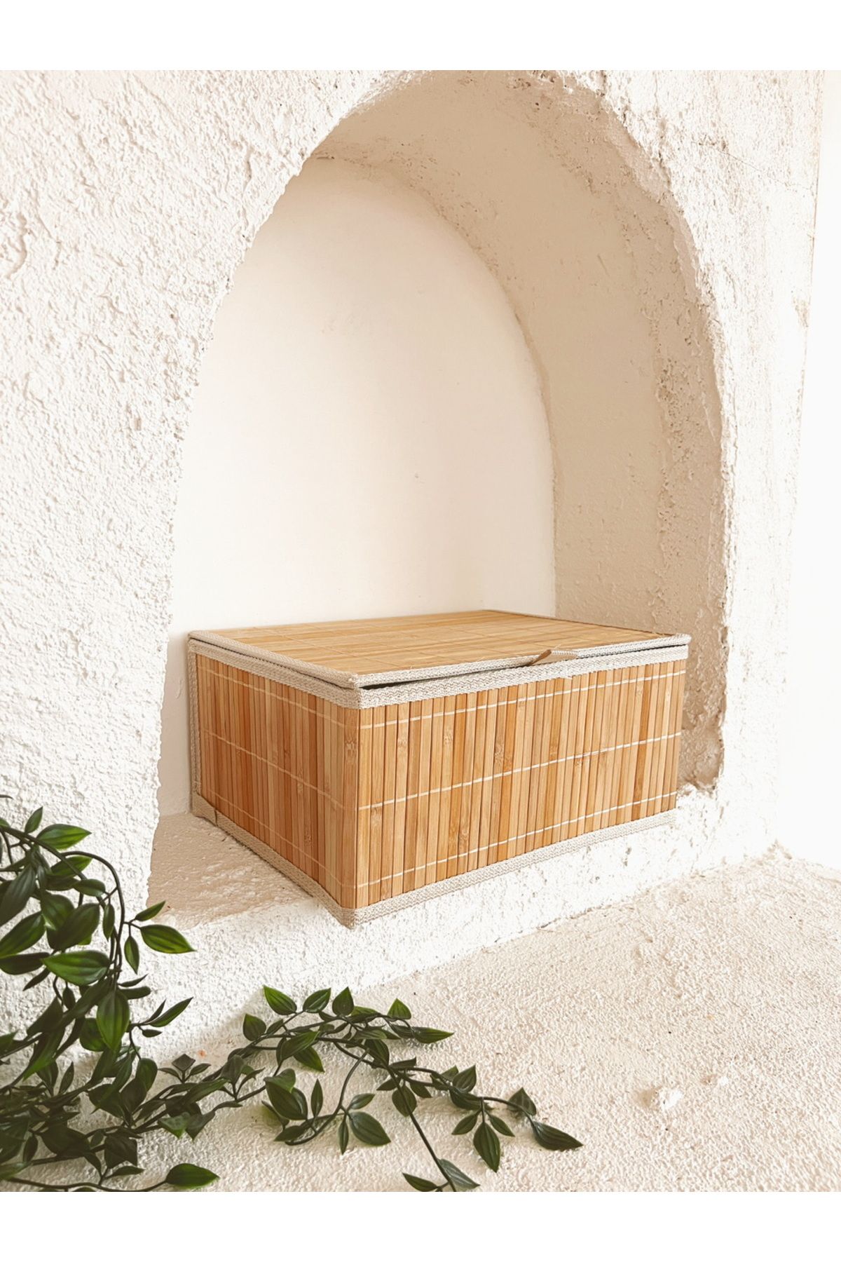 Bambu 35x27x16cm Çok Amaçlı Kapaklı Sepet/Düzenleyici/Organizer