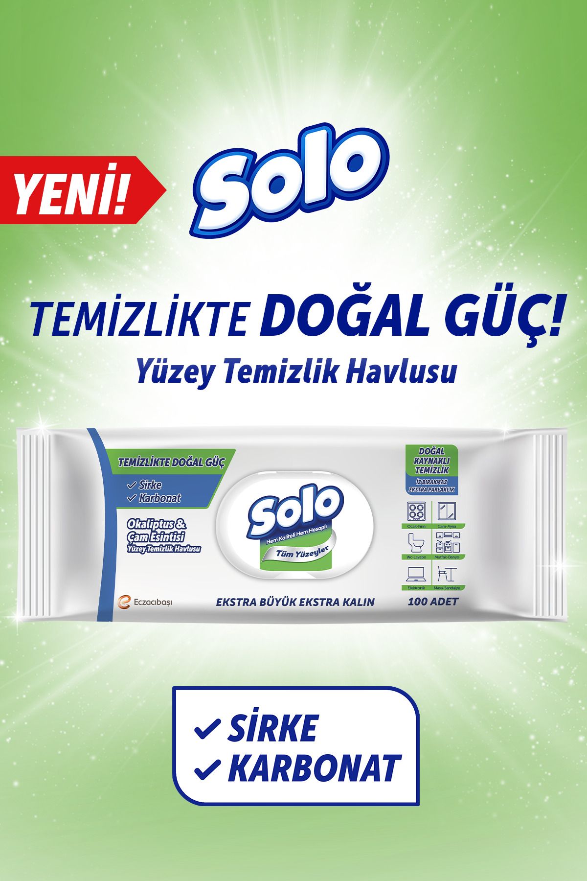 Temizlikte Doğal Güç Okaliptus&çam Esintisi Yüzey Temizlik Havlusu 100 Yaprak