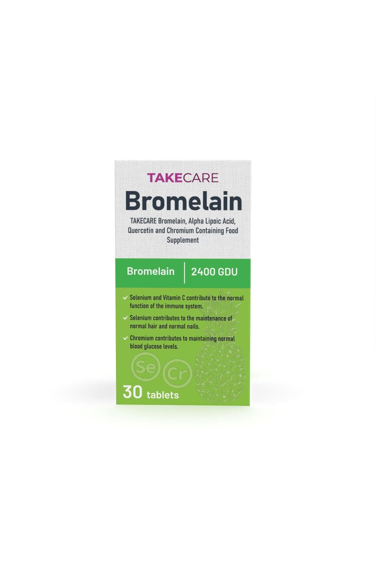 Bromelain, Alfa Lipoik Asit, Kuersetin Ve Krom Içeren Takviye Edici Gıda 30 Tablet