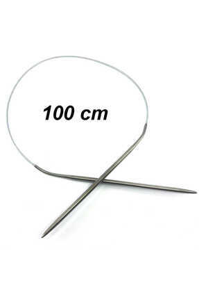 Çelik Telli Misinalı Örgü Şişi 100 cm No:3.50 mm Image 0