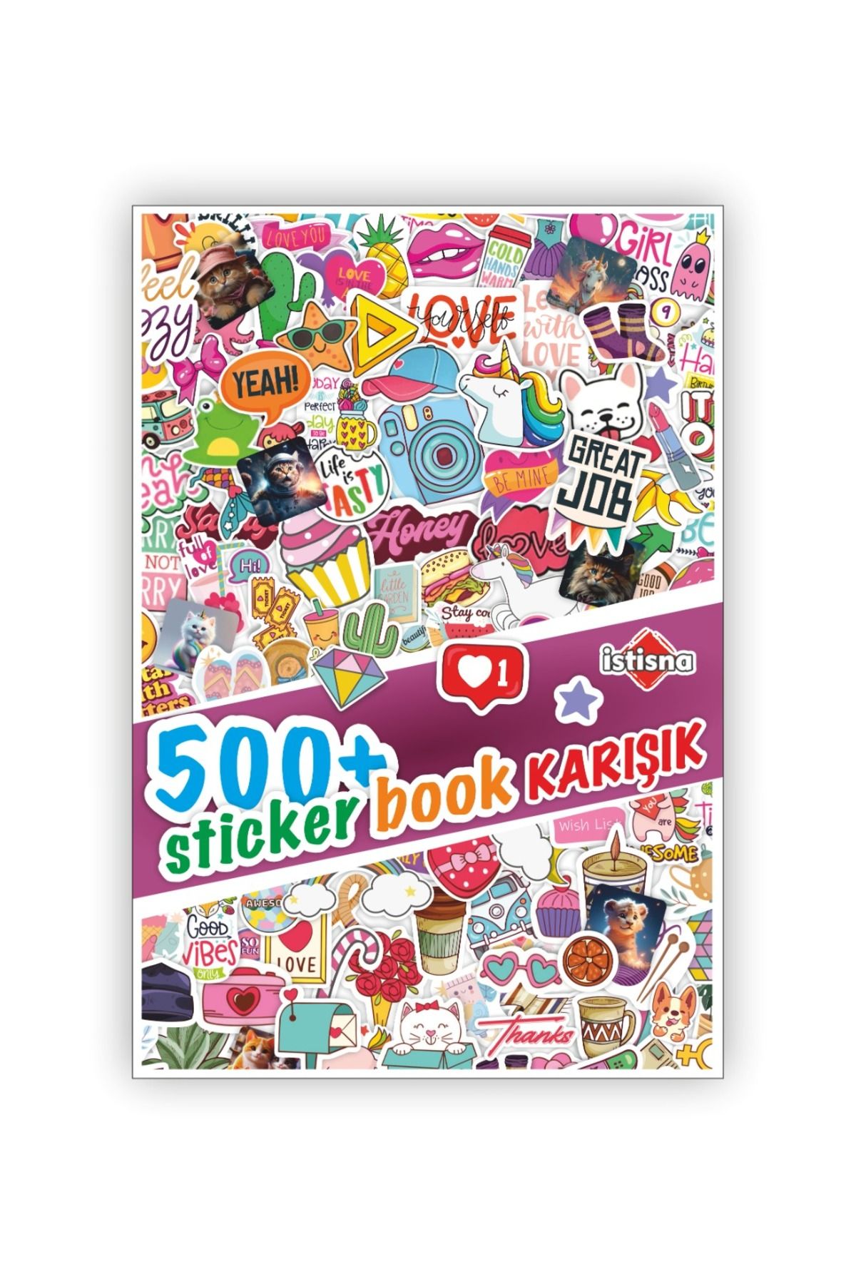 500 Karışık Sticker Book Ajanda Bullet Journal Laptop Telefon Bavul Etiket Defteri Kitabı