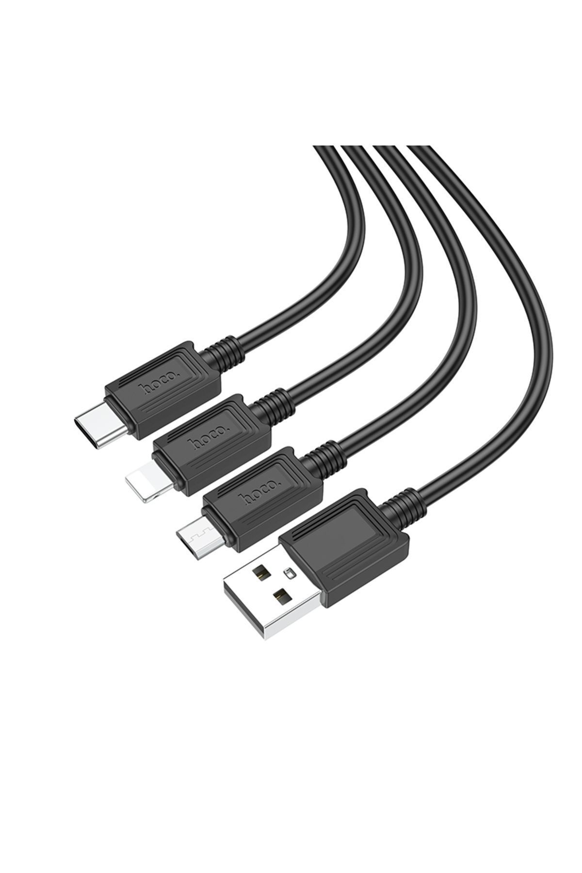 X74 3 in 1 Hızlı Şarj Kablosu - USB to Lightning / Micro-USB / Type-C - Premium Product