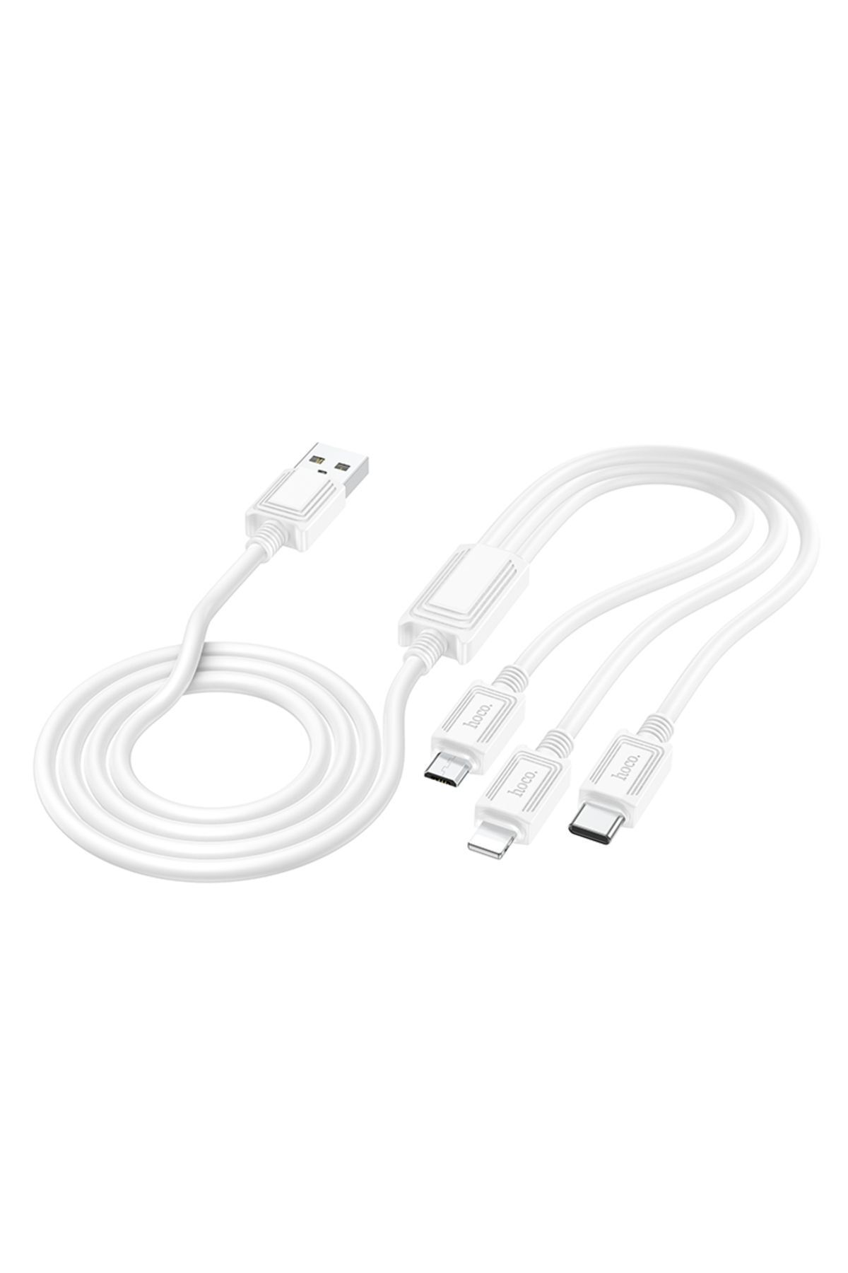 X74 3 in 1 Hızlı Şarj Kablosu - USB to Lightning  Micro-USB  Type-C - Premium Product