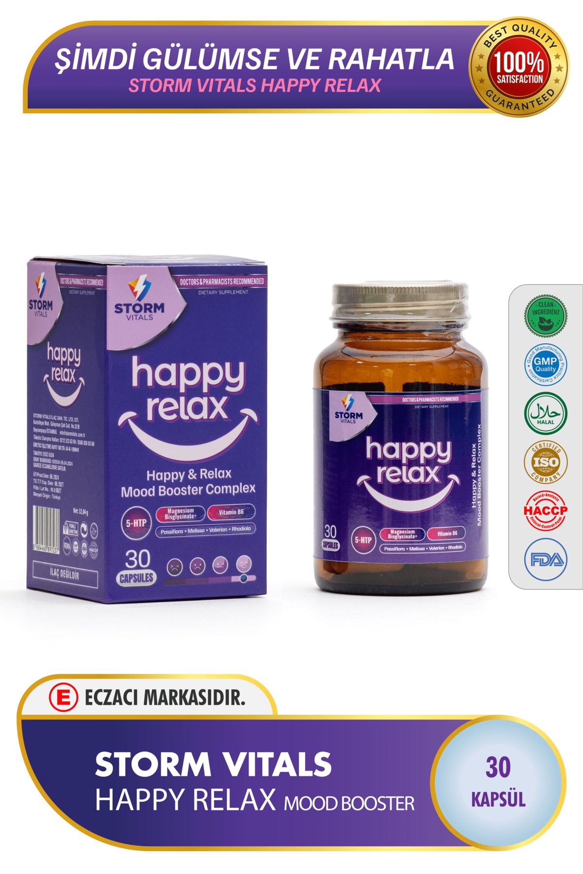 STORM VİTALSHappy Relax(5-HTP, MAGNEZYUM, BİT...